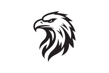 Eagle head silhouette vector art illustration