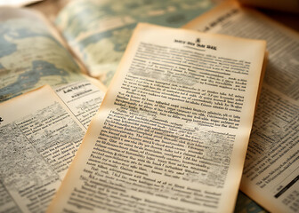 Fototapeta premium United States opened a national brochure for all citizens with letters about their rights and privileges