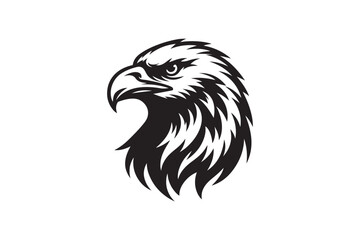 Eagle head silhouette vector art illustration