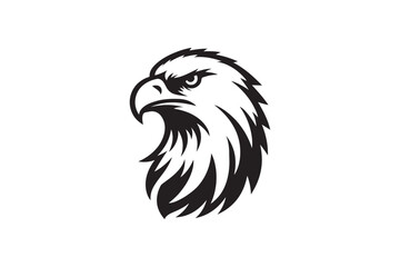 Eagle head silhouette vector art illustration
