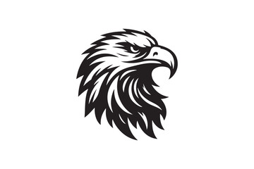 Eagle head silhouette vector art illustration