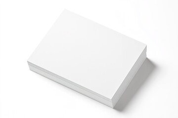 Fototapeta premium Blank white paper stack on light background