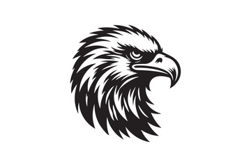 Eagle head silhouette vector art illustration