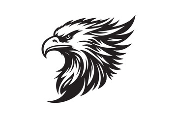 Eagle head silhouette vector art illustration