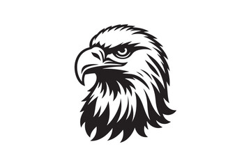 Eagle head silhouette vector art illustration