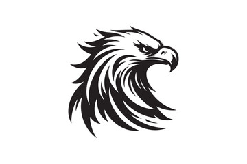 Eagle head silhouette vector art illustration