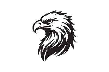 Eagle head silhouette vector art illustration