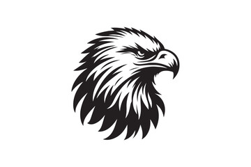 Eagle head silhouette vector art illustration