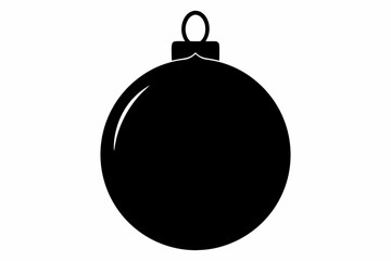 Christmas bauble silhouette vector, Christmas ball symbol icon design.