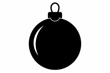 Christmas bauble silhouette vector, Christmas ball symbol icon design.