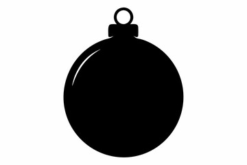 Christmas bauble silhouette vector, Christmas ball symbol icon design.