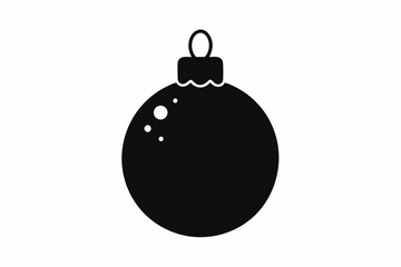 Christmas bauble silhouette vector, Christmas ball symbol icon design.