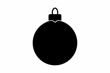 Christmas bauble silhouette vector, Christmas ball symbol icon design.