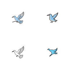 Obraz premium Seagul bird logo icon vector