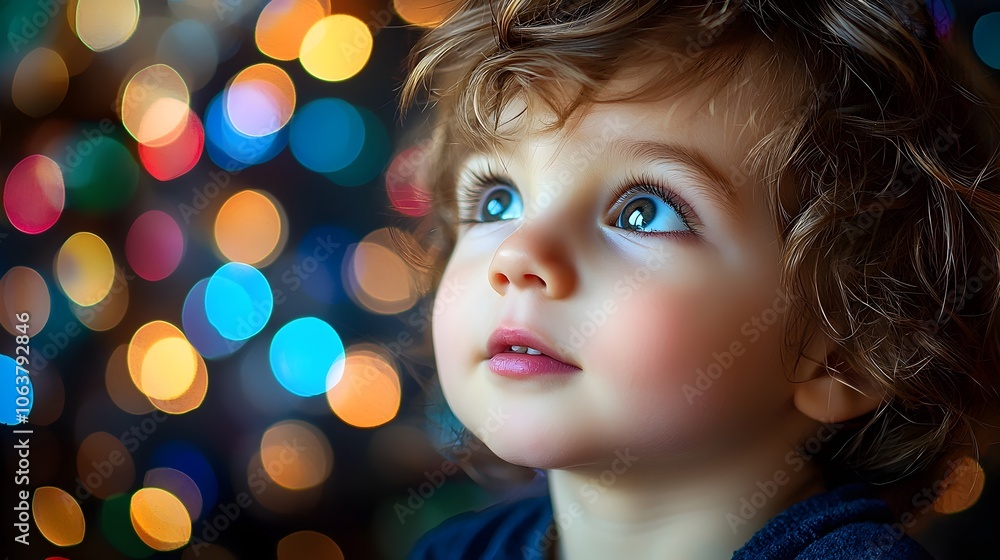 Poster mesmerizing close up of defocused bokeh light flecks in vibrant colors layered over a dark backgroun