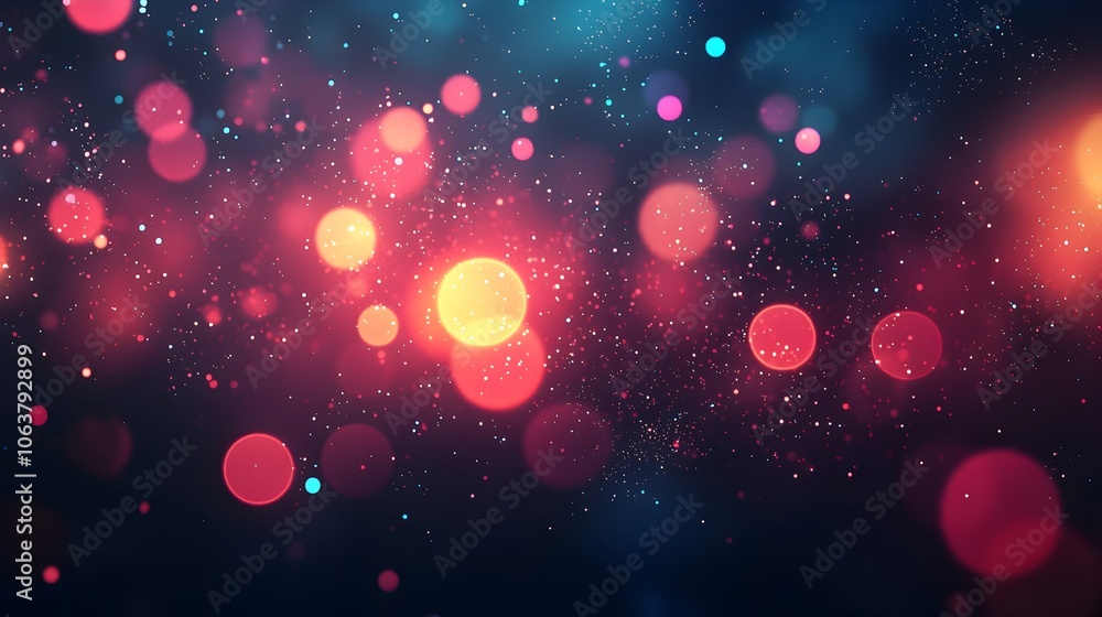 Poster mesmerizing colorful bokeh arrangement with smooth glow overlay on dark background an and vibrant di