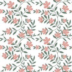 seamless pattern with red flowers