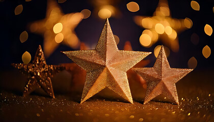 glittery stars decorate elegant new year celebration atmosphere happiness joy