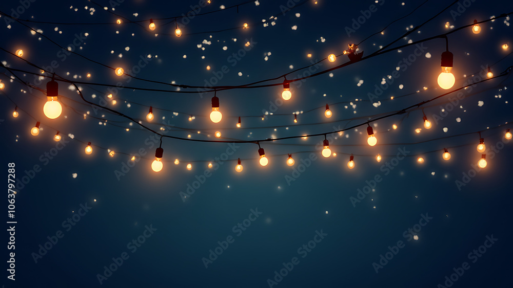 Aufkleber Modern minimalist Christmas lights design featuring geometric patterns in a clean and simple flat vector illustration style