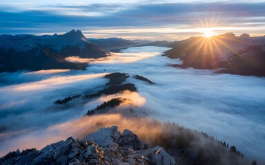 Fototapeta premium Beautiful foggy cinematic view