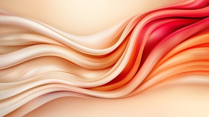 Obraz premium Abstract wave pattern in red, orange, and white.