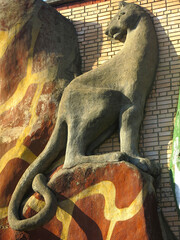 Soviet sculpture in the abandoned pioneer camp Fairy Tale in the Moscow region