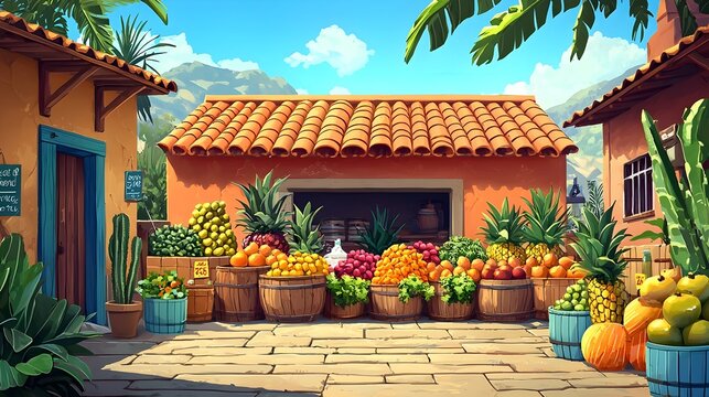 Bustling farmers market featuring an array of locally sourced organic produce and information booths about sustainable energy options fostering community engagement and environmental consciousness