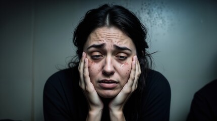 Fototapeta premium The girl with tears in her eyes