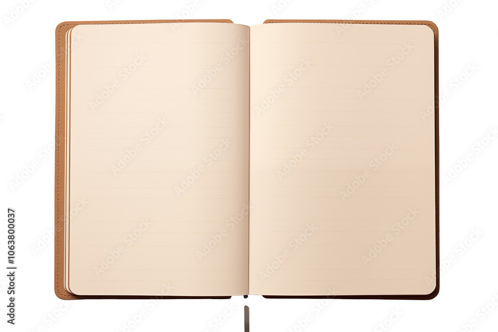 Poster an empty open notebook with blank pages, perfect for writing notes or ideas. ideal for students, wri