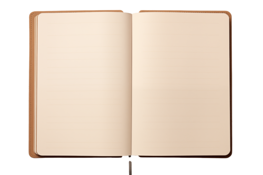 An empty open notebook with blank pages, perfect for writing notes or ideas. Ideal for students, writers, and creatives needing inspiration.