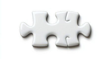 Obraz premium Missing Piece Puzzle: A solitary white puzzle piece with a soft shadow, symbolizing the importance of finding the right fit and completing the picture. 