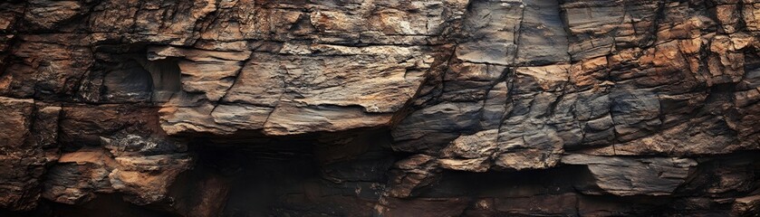 A Close-Up View of Rough, Weathered Rock Formations