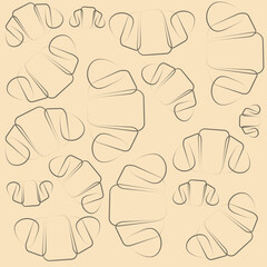 eco packing for bakery background croissant line illustration for bakery, cafe