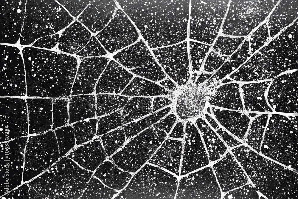 Poster this intriguing abstract artwork vividly depicts a delicate cobweb with intricate line art and a uni