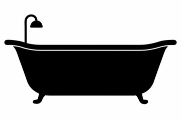 Bathtub icon, baby bathtub silhouette vector, Shower vector
