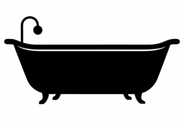 Bathtub icon, baby bathtub silhouette vector, Shower vector