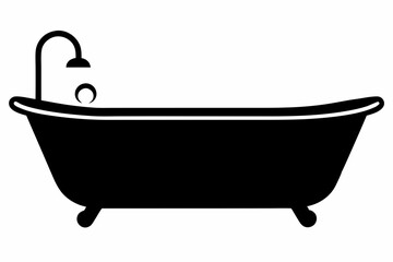 Bathtub icon, baby bathtub silhouette vector, Shower vector