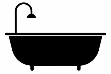 Bathtub icon, baby bathtub silhouette vector, Shower vector