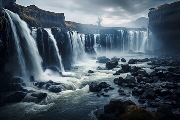 Obraz premium Cascading Waterfall's Majesty