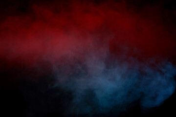 Blue and yellow steam on a black background.