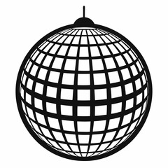 Disco Ball Vector silhouette on withe background