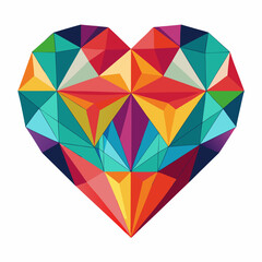 polygon colorful heart vector illustration  