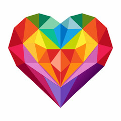 polygon colorful heart vector illustration  