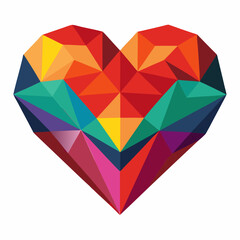polygon colorful heart vector illustration  