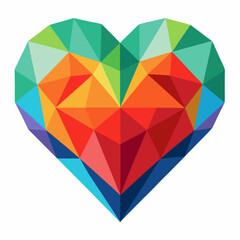 polygon colorful heart vector illustration  