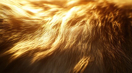 Close-up of golden fur with soft, intricate details, ideal for warm, inviting backgrounds in nature or animal-themed designs.