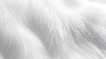 Obraz premium Close-up of soft, luxurious white fur texture, perfect as a background for winter or luxury-themed concepts. Detailed fibers enhance realism.