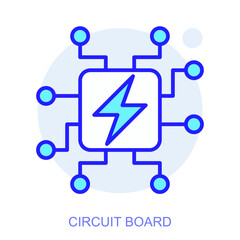 Science icon. Symbol of a Circuit Board. Isolated vector illustration. Simple line drawing. Editable stroke