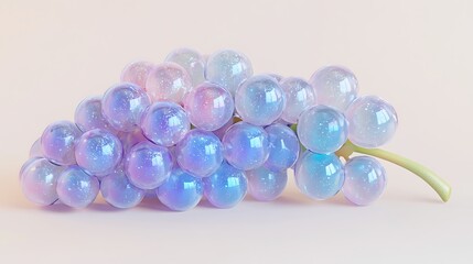 Fototapeta premium Iridescent Grape Cluster with Shiny Chrome Texture