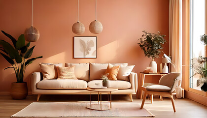 soft peach walls beige accents create cozy atmosphere room home decor trends
